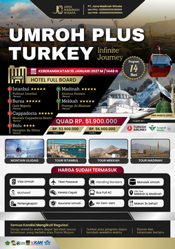 UMROH PLUS TURKEY 20 JANUARI 2027 M | 1448 H