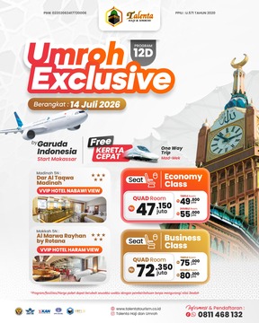 UMROH 14 JULI 2026 EXCLUSIVE PROGRAM 12 HARI BY GARUDA INDONESIA