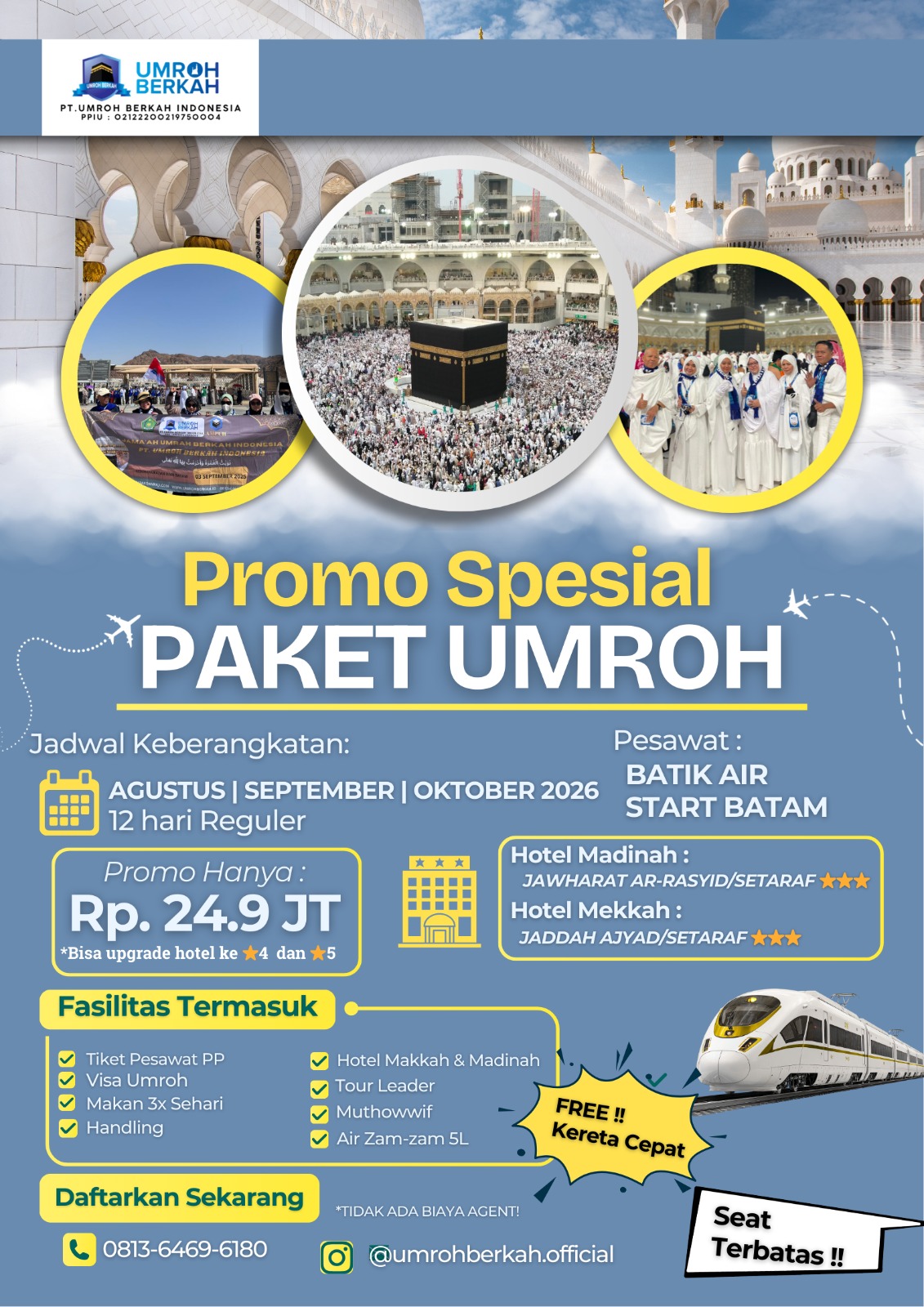 PAKET UMROH SPESIAL PROMO START BATAM 12 HARI SEPTEMBER 2026