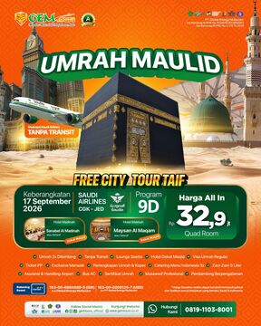 CUSTOM 17 SEPTEMBER 2026 " UMRAH MAULID PLUS THAIF""