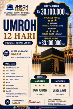 PAKET UMROH SPESIAL NOVEMBER 12 HARI START BATAM 
