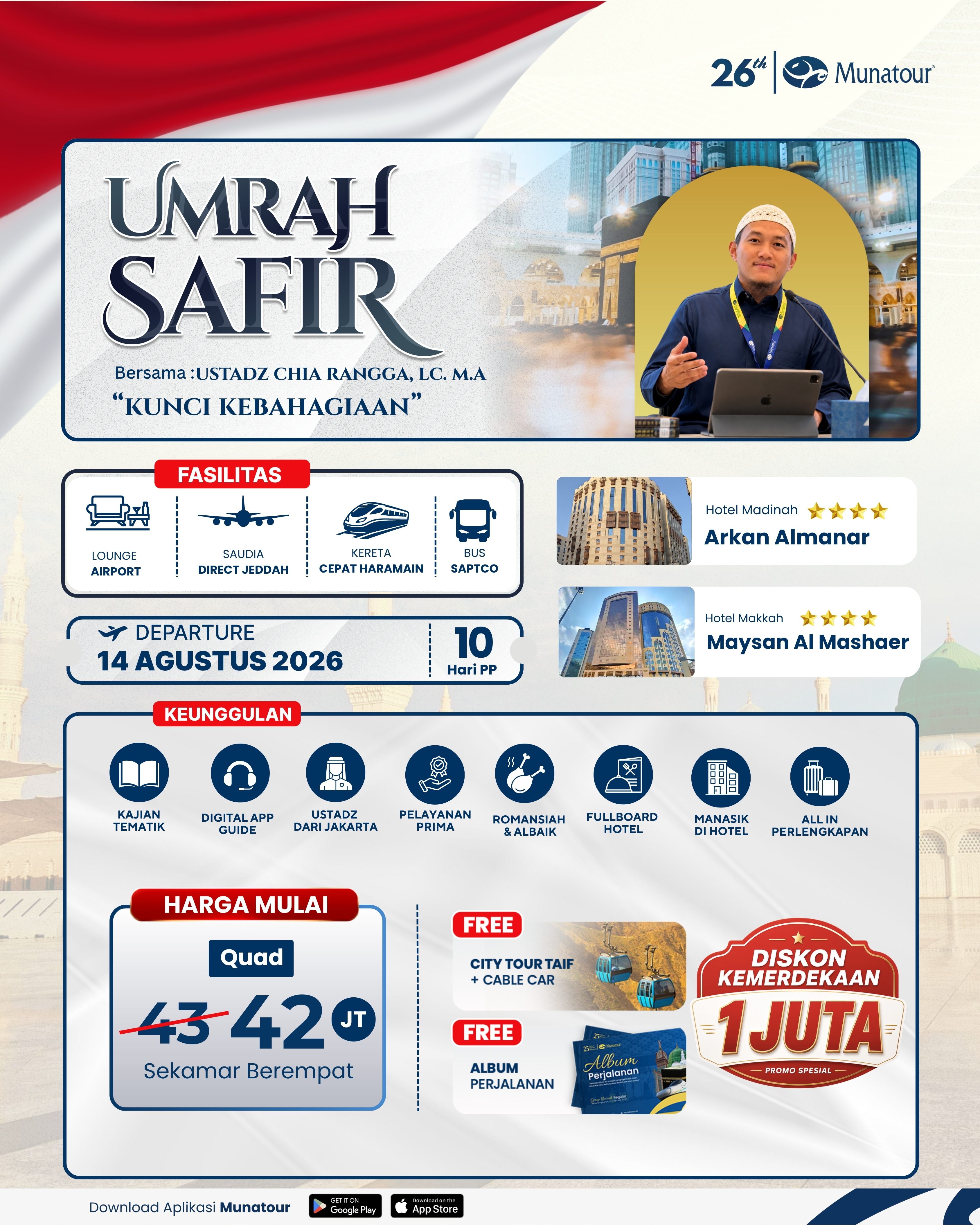 Umrah Safir Ekonomis Landing Jeddah 14 Agustus 2026