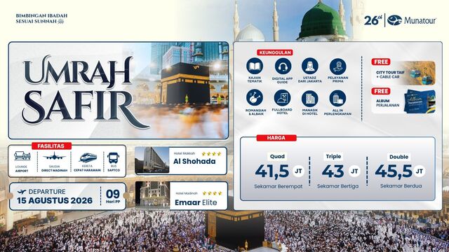 Umrah Safir Ekonomis Landing Jeddah 15 Agustus 2026
