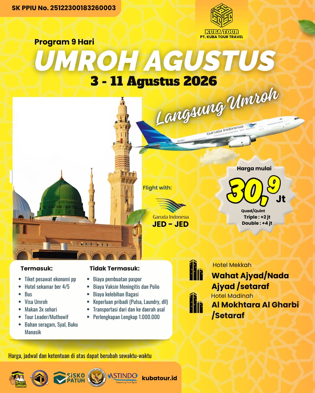 UMROH 3-11 AGUSTUS 2026