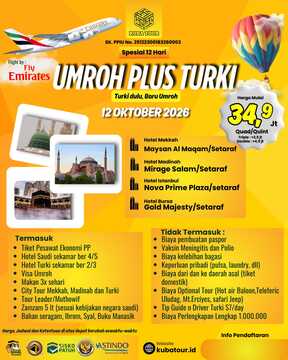 UMROH PLUS TURKI 12 OKTOBER 2026