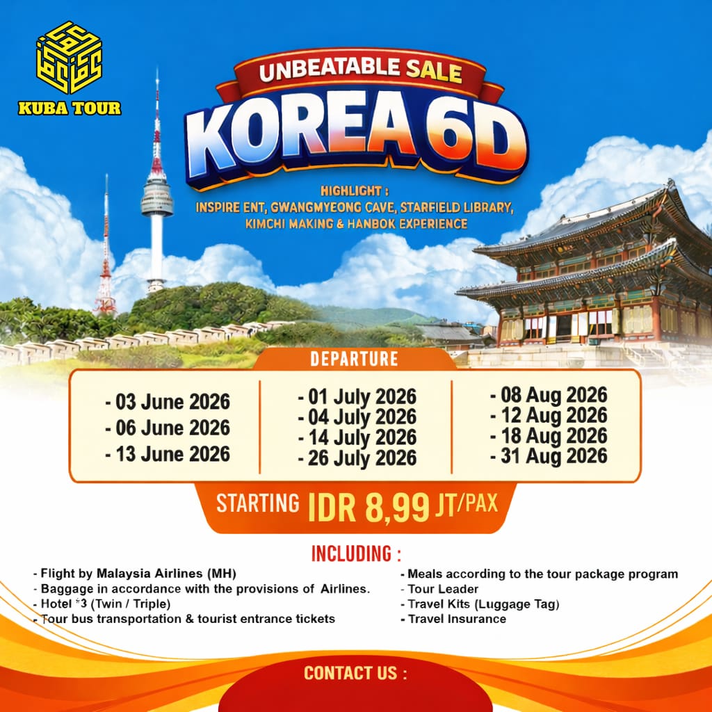 UNBEATABLE SALE KOREA 6D 4 JULI 2026 SCHOOL HOLIDAY