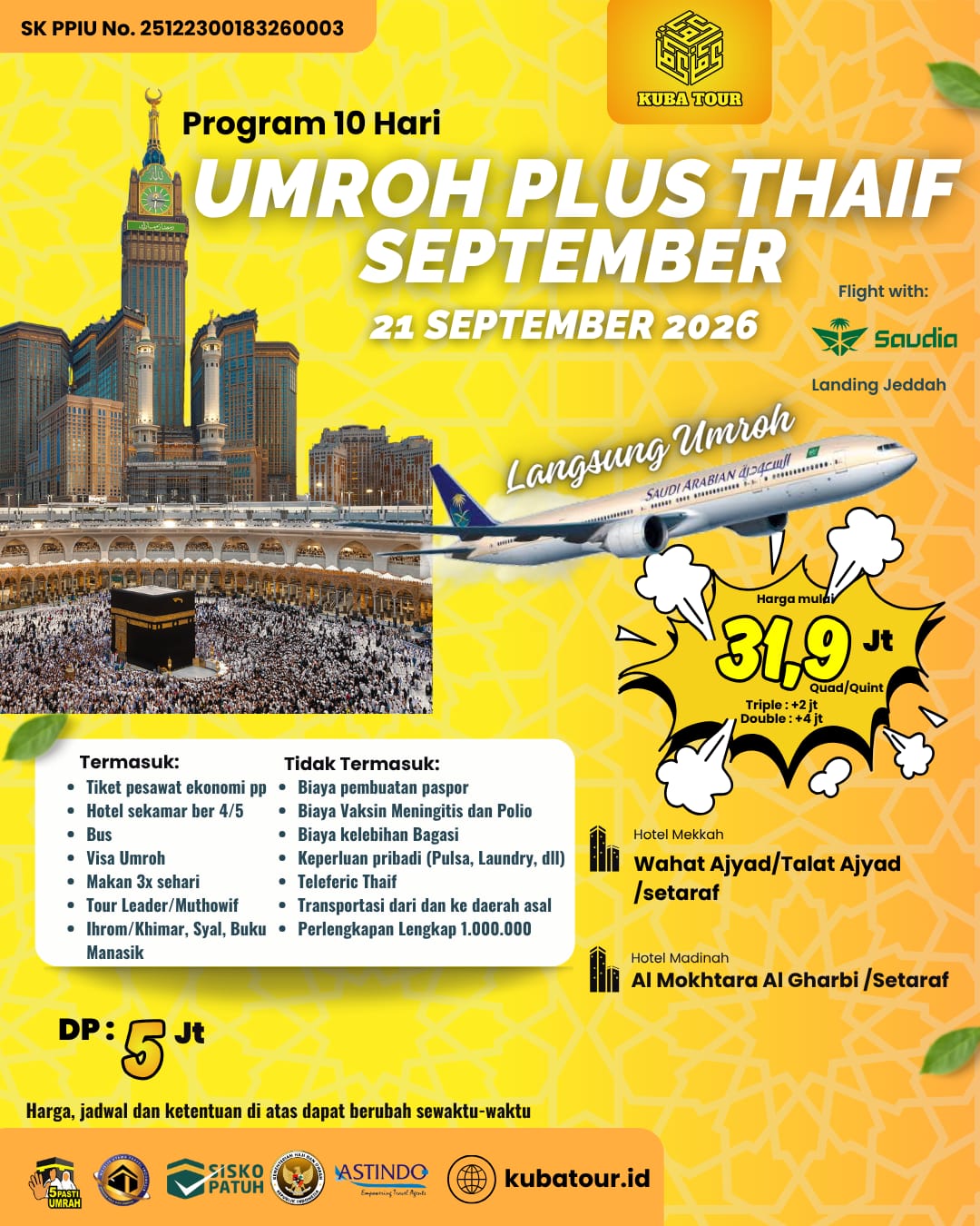 UMROH PLUS THAIF 21 SEPTEMBER 2026