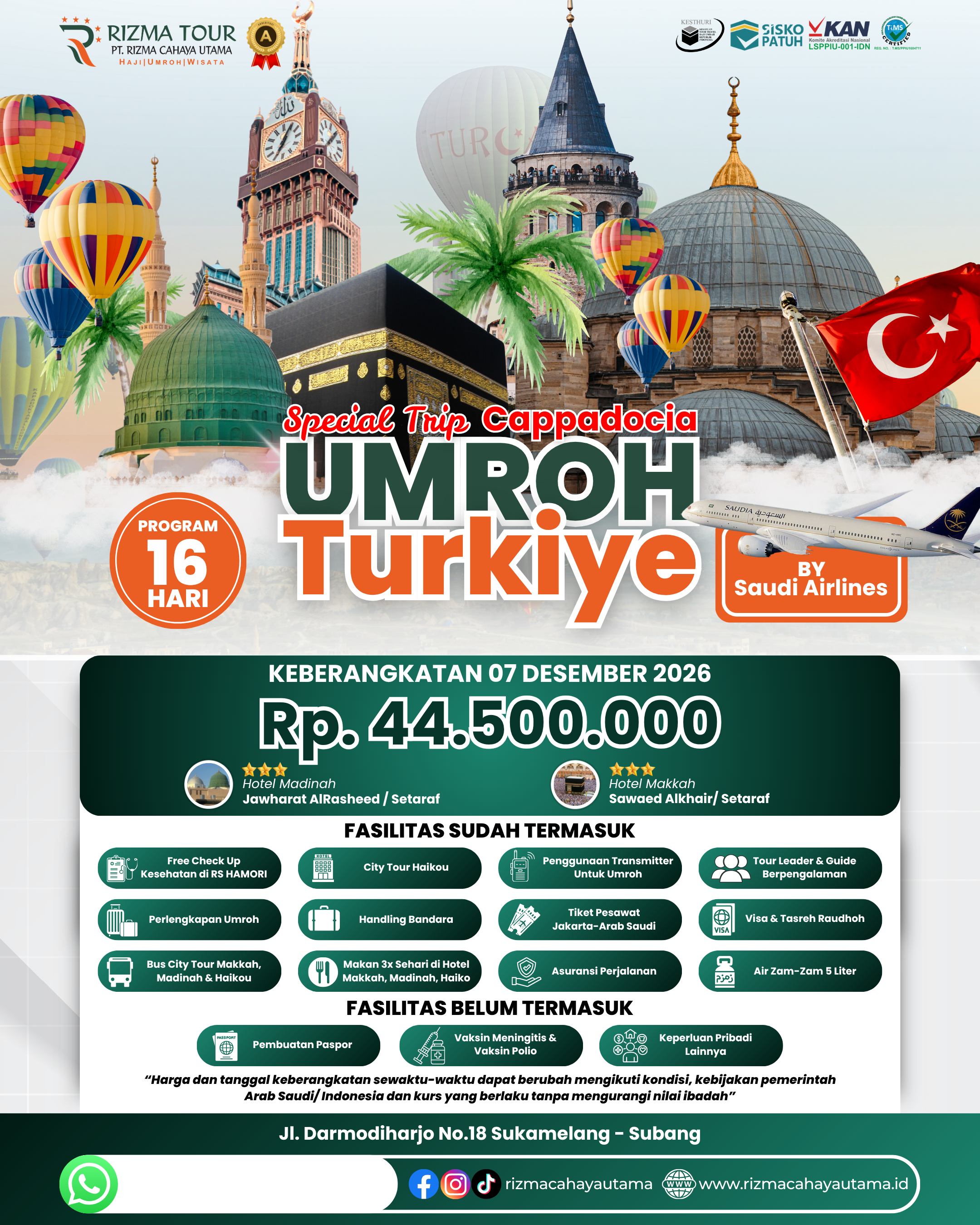 Umroh Plus Turkey 07 Desember 2026