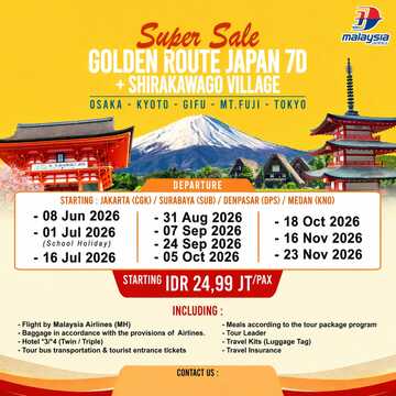 SUPER SALE GOLDEN ROUTE + SHIRAKAWAGO 23 NOVEMBER 2026 