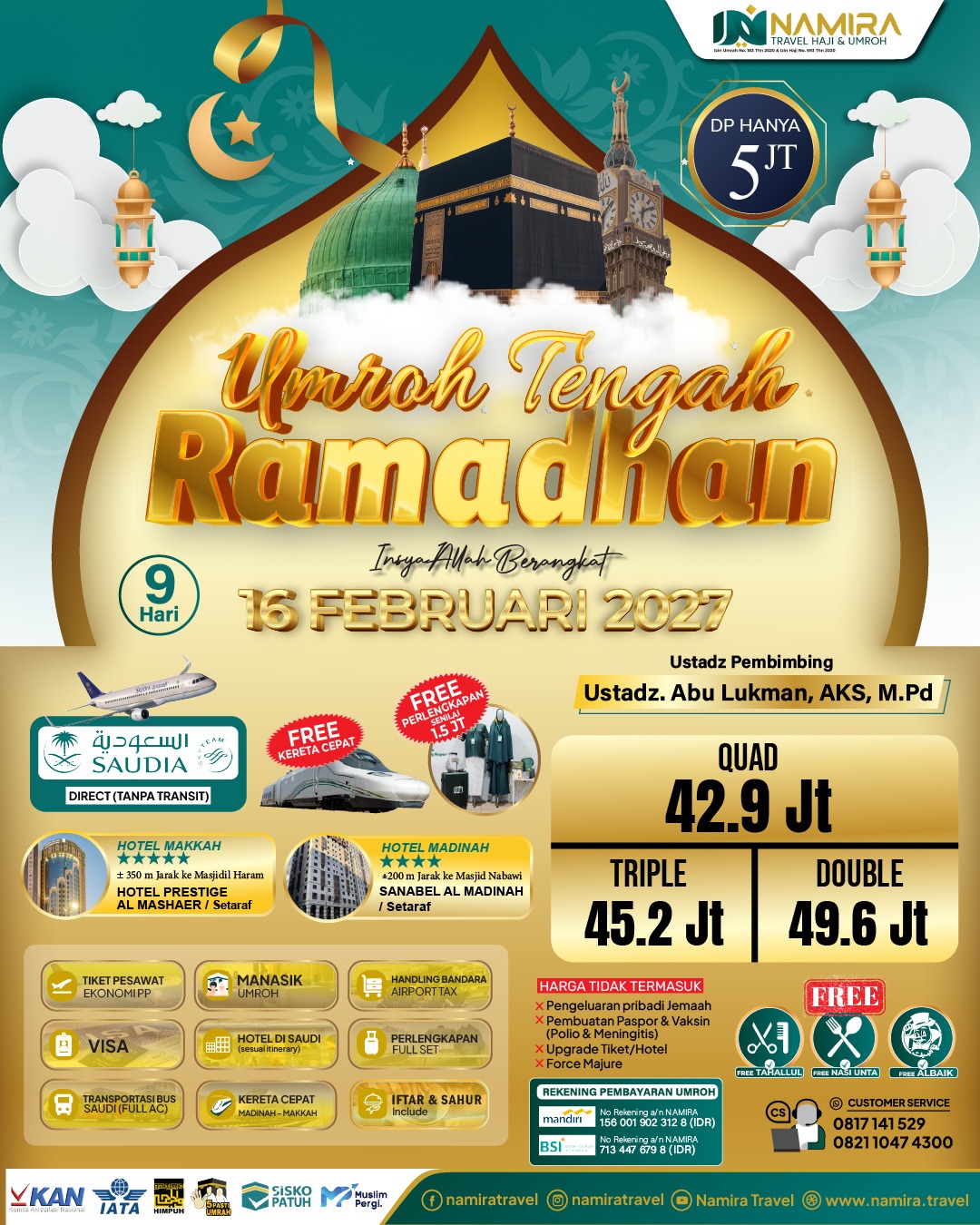 UMROH GOLD TENGAH RAMADHAN 16 FEBRUARI 2027