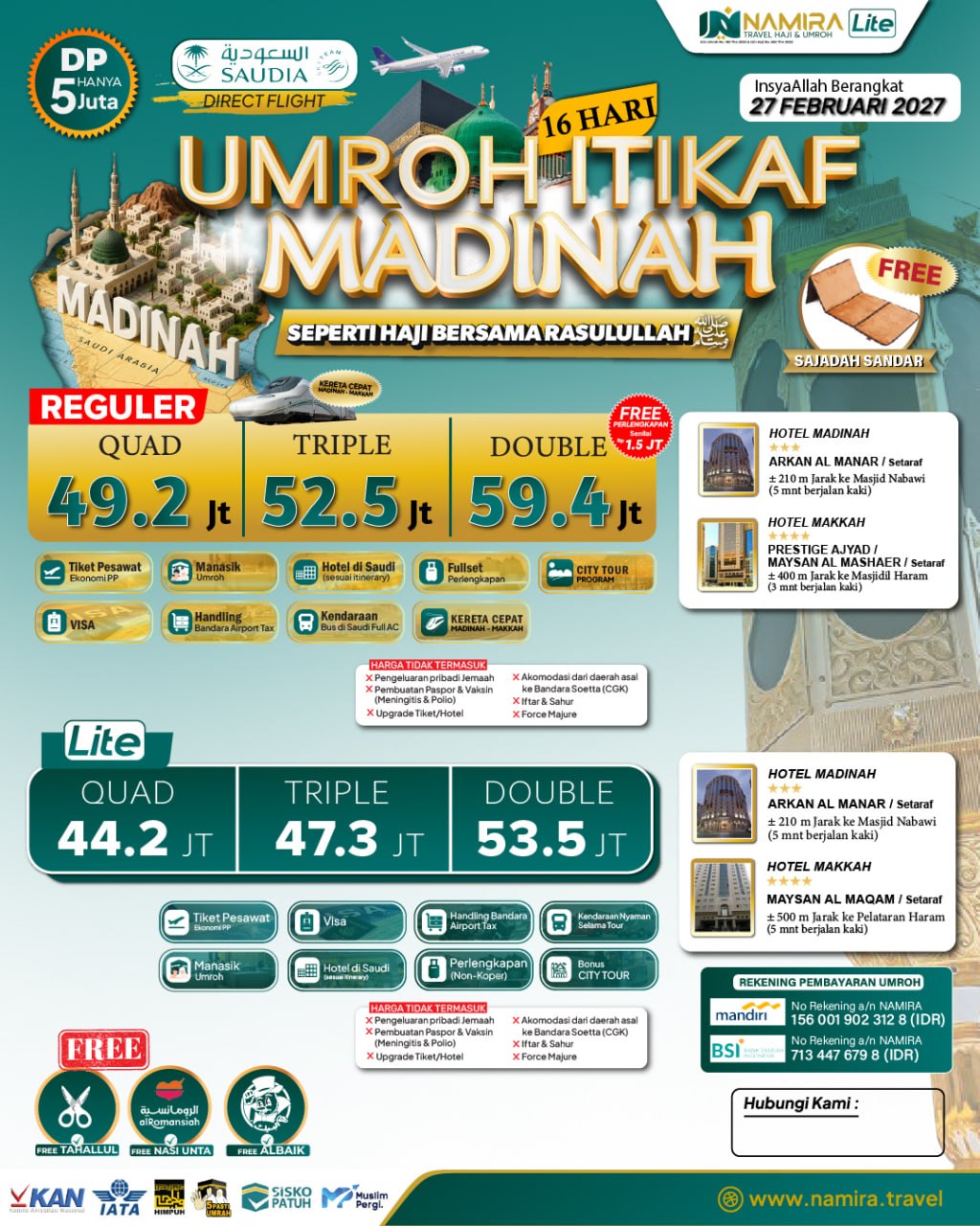 UMROH ITIKAF MADINAH 27 FEBRUARI 2027  (LITE)