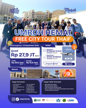 UMROH HEMAT DIRECT 22 SEPTEMBER 27 JUTAAN ALL IN!
