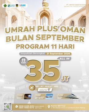 UMRAH PLUS OMAN BULAN SEPTEMBER 11 HARI
