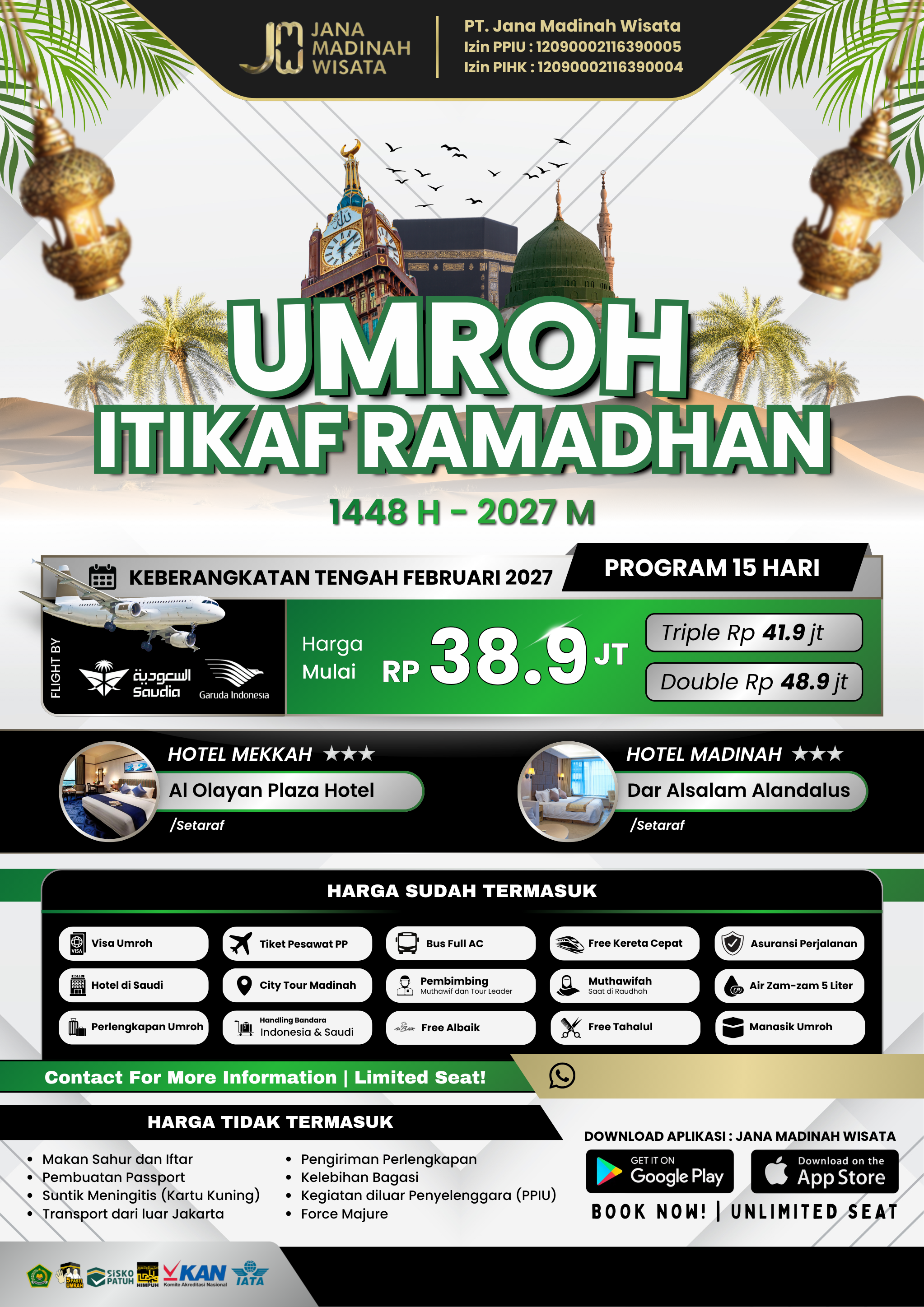 UMROH ITIKAF RAMADHAN 2027 M / 1448 H