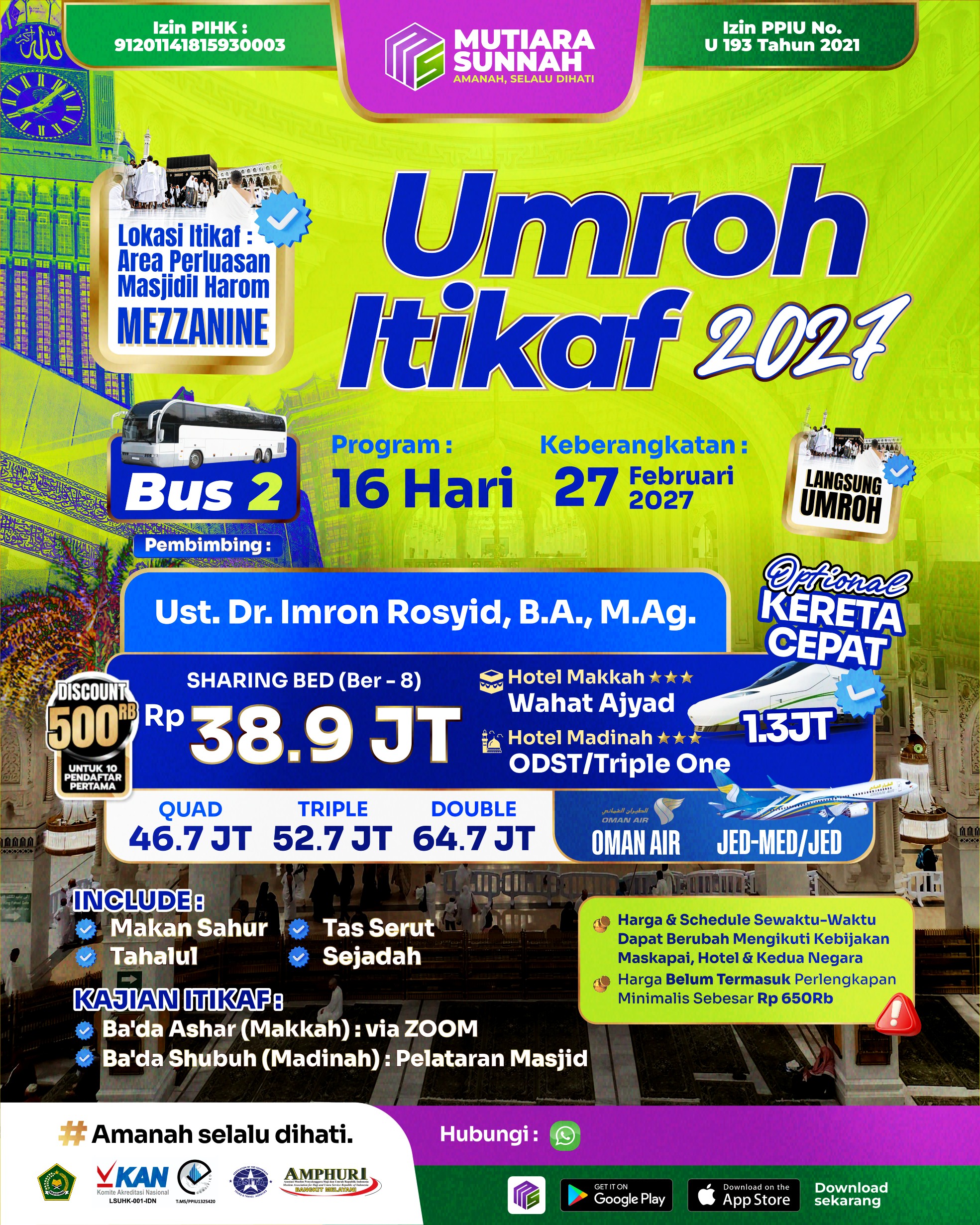 UMROH ITIKAF 27 FEBRUARI 2027 - BUS 2