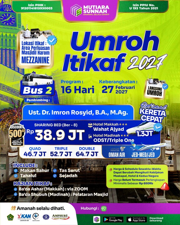 UMROH ITIKAF 27 FEBRUARI 2027 - BUS 2