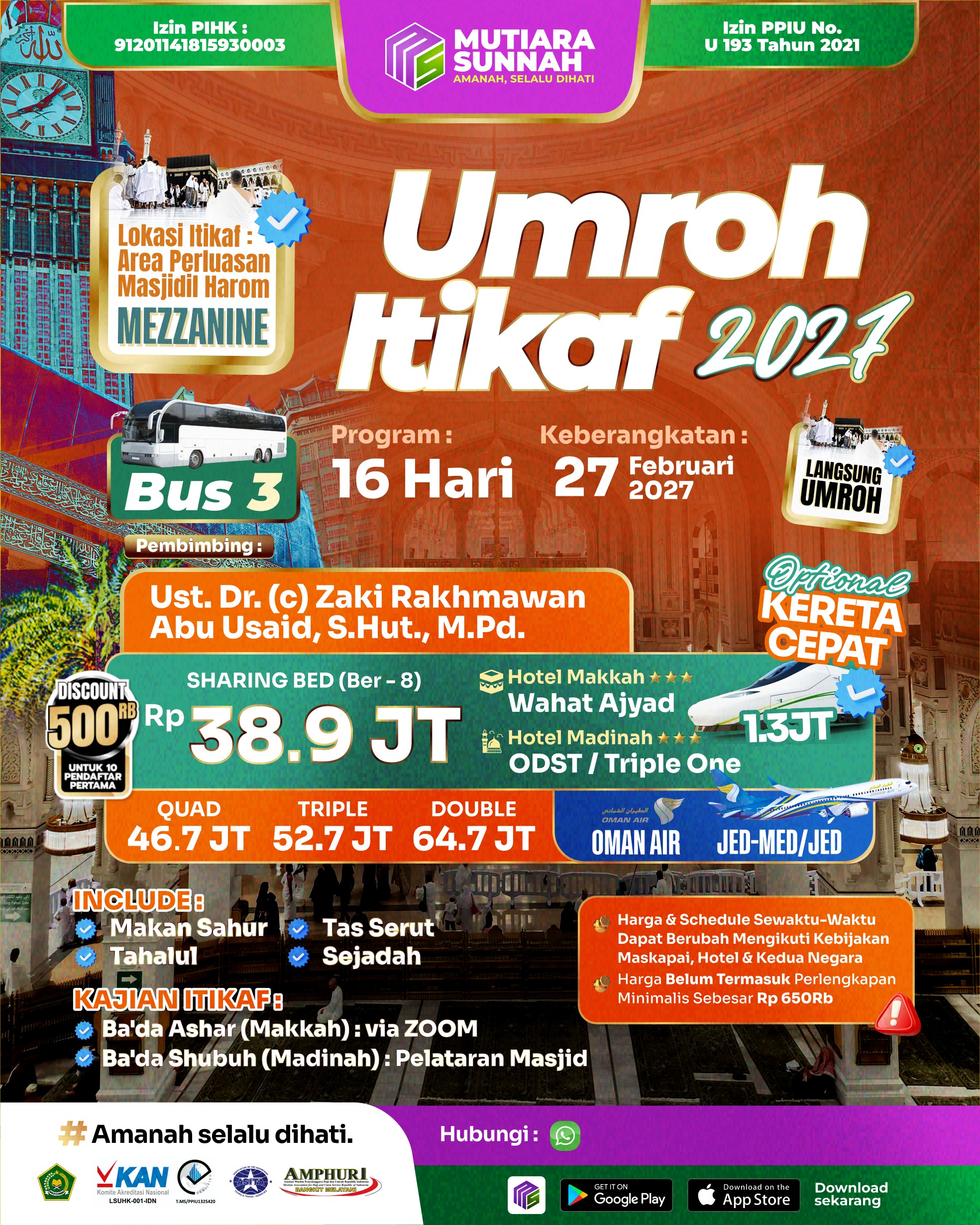 UMROH ITIKAF 27 FEBRUARI 2027 - BUS 3