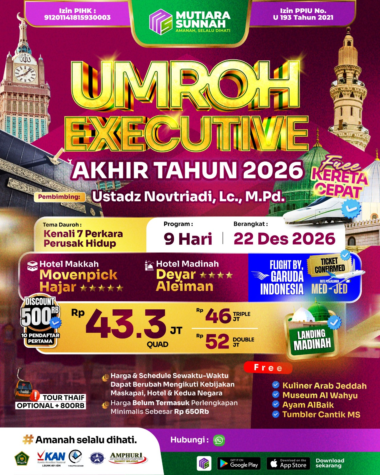 UMROH EXECUTIVE AKHIR TAHUN 22 DESEMBER 2026