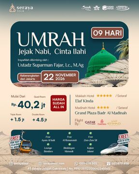 Umrah Plus Taif: 22 November 2026 (9 Hari)