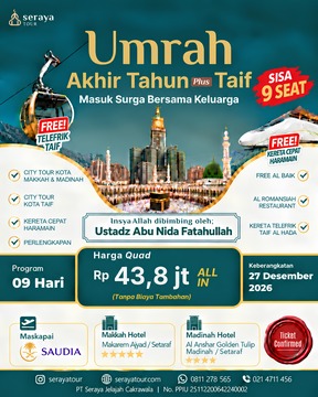 Umrah Plus Taif: 27 Desember 2026 (9 Hari)