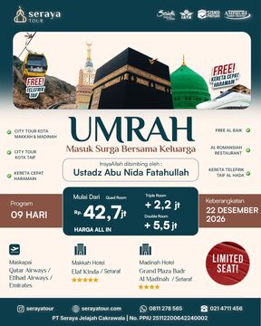 Umrah Plus Taif: 22 Desember 2026 (9 Hari)