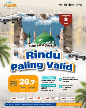 Umrah ASIK: 21 Agustus 2026