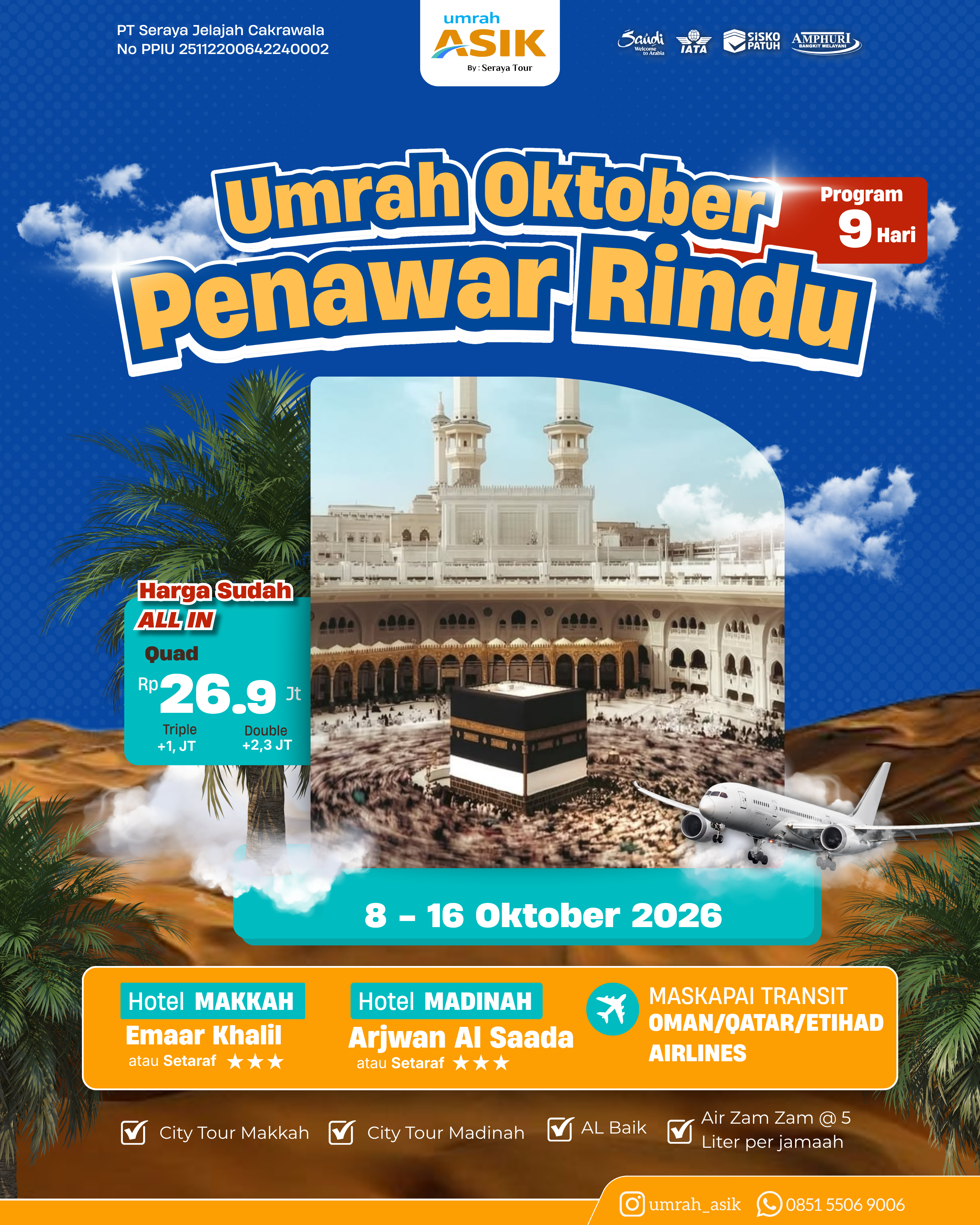 Umrah ASIK: 8 Oktober 2026