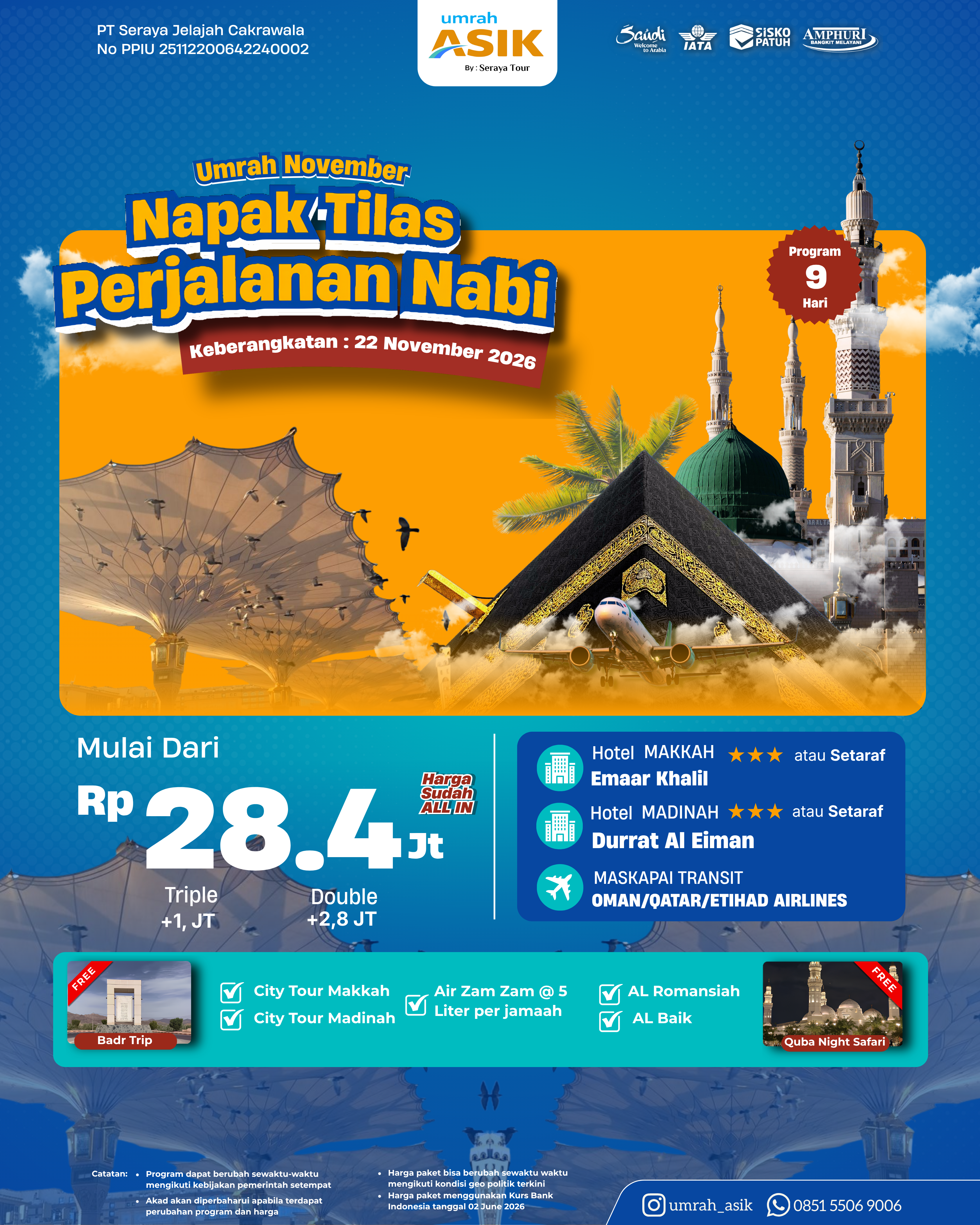 Umrah ASIK: 22 November 2026