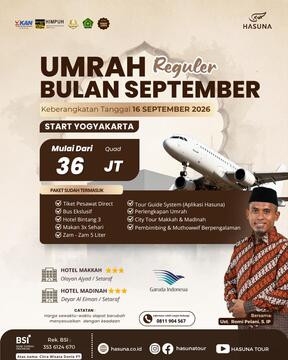 Jasa & Paket Umroh Hasuna Reguler 19 September 2026