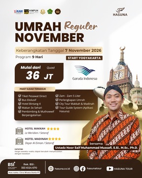 Jasa & Paket Umroh Hasuna Reguler 7 November 2026