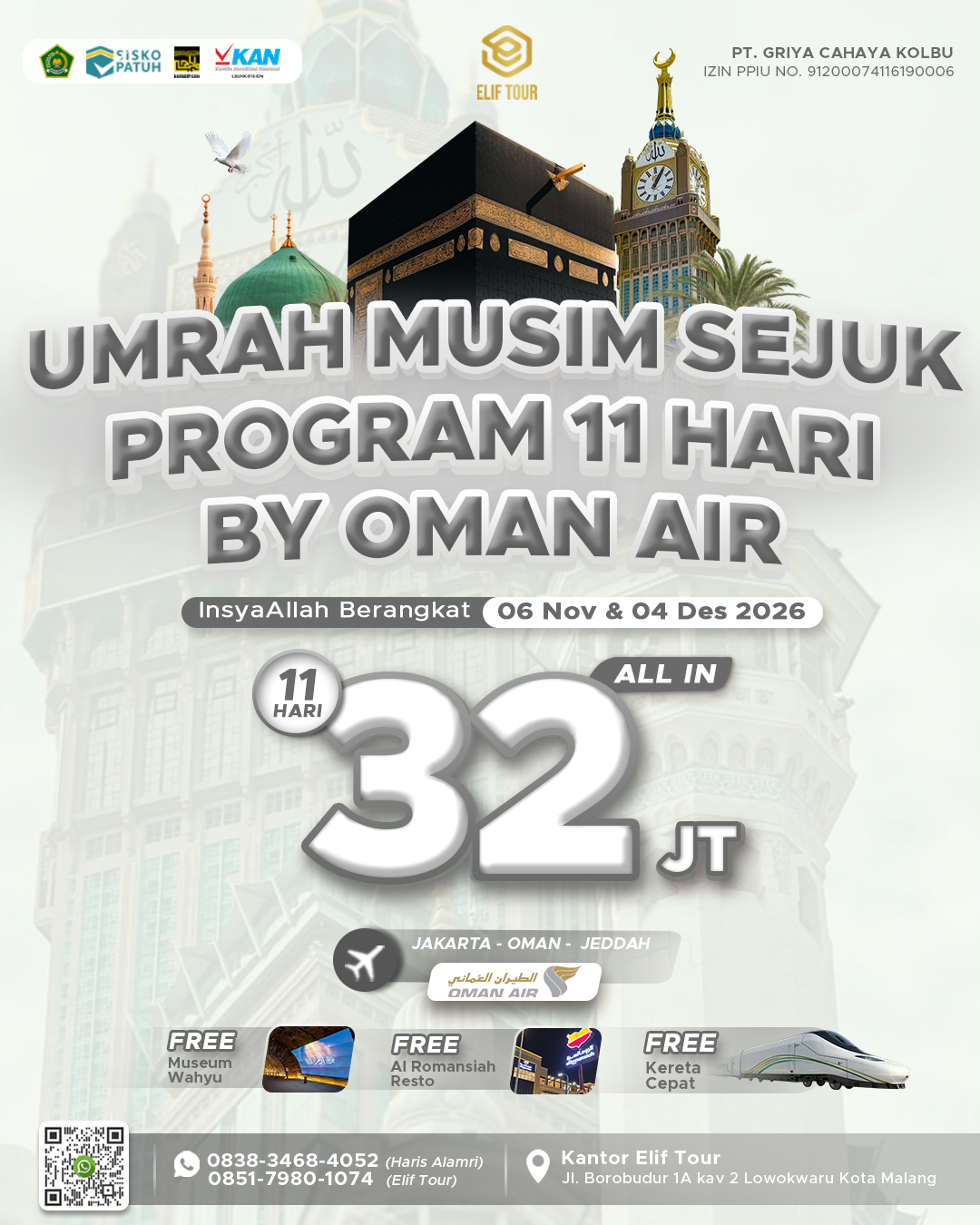 UMRAH MUSIM SEJUK 11 HARI BY OMAN AIR