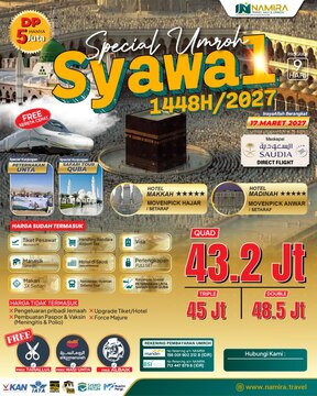 PAKET UMROH SYAWAL GOLD 17 MARET 2027
