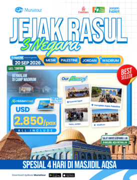Jejak Rasul 3 Negara 20 September 2026: Mesir, Palestina & Yordania 11 Hari