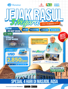 Jejak Rasul 3 Negara 20 September 2026: Mesir, Palestina & Yordania 11 Hari
