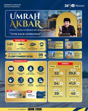 Umrah Akbar Hemat Landing Madinah 13 September 2026