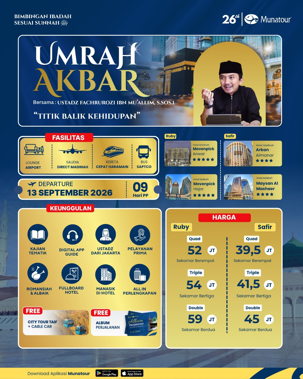 Umrah Akbar Hemat Landing Madinah 13 September 2026