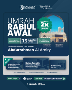 UMROH SAFAR SAQEEFA 2X JUM'AT 13 AGUSTUS 2026 