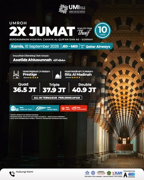 UMROH 2X JUMAT 10 HARI PLUS THAIF 10 SEPTEMBER 2026