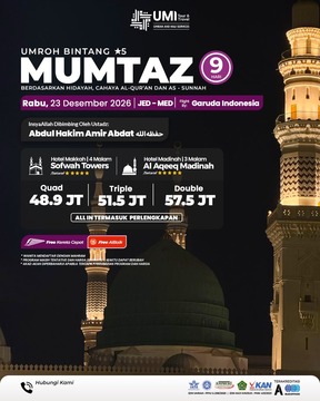 UMROH BINTANG 5 9 HARI PAKET MUMTAZ 23 DESEMBER 2026