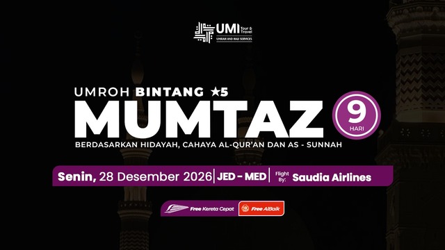 UMROH BINTANG 5 9 HARI PAKET MUMTAZ 28 DESEMBER 2026