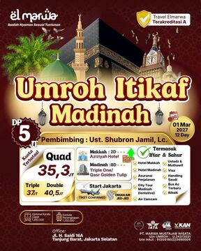 UMROH ITTIKAF MADINAH 01 MARET 2027 (12 HARI)