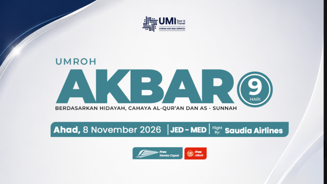 UMROH AKBAR 9 HARI PAKET BARAKAH 8 NOVEMBER 2026