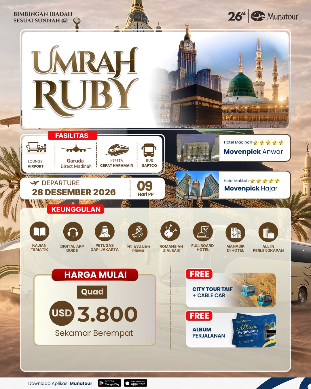 Umrah Ruby Garuda Landing Madinah 28 Desember 2026