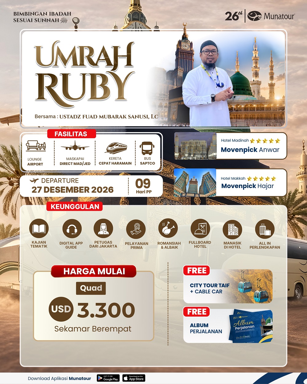 Umrah Ruby Garuda Landing Madinah 27 Desember 2026