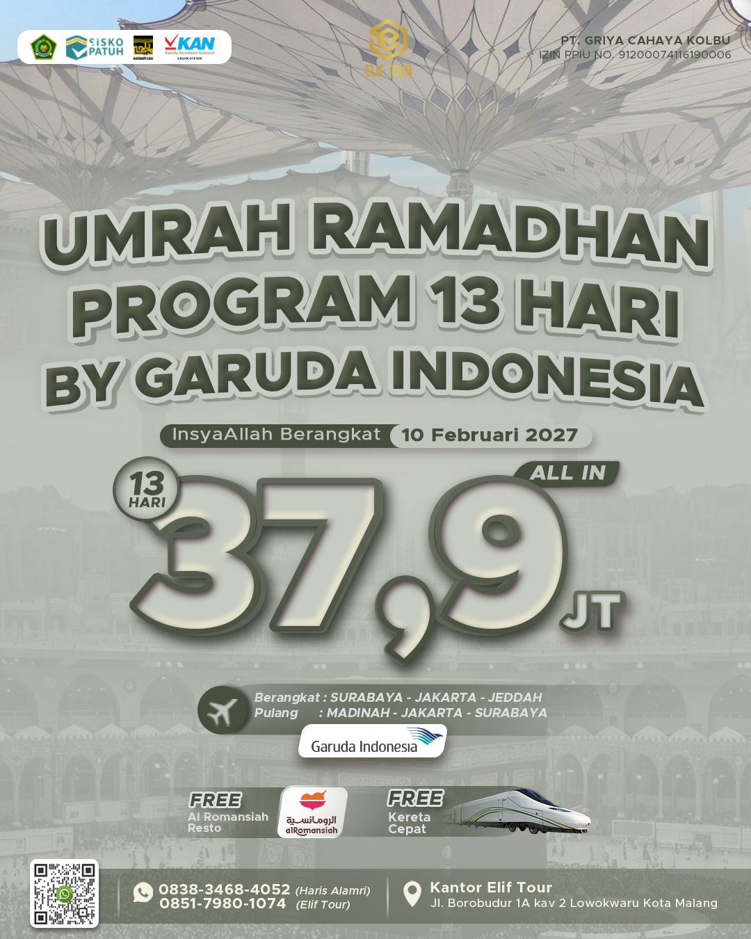 UMRAH RAMADHAN 13 HARI BY GARUDA INDONESA