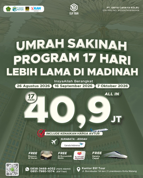 UMRAH SAKINAH 17 HARI LEBIH LAMA DI MADINAH