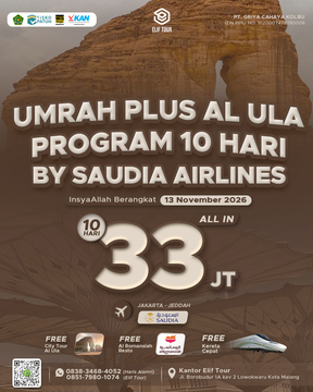 UMRAH PLUS AL - ULA 10 HARI BY SAUDIA AIRLINES