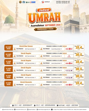 UMRAH REGULER 09 HARI (19 SEPTEMBER 2026)