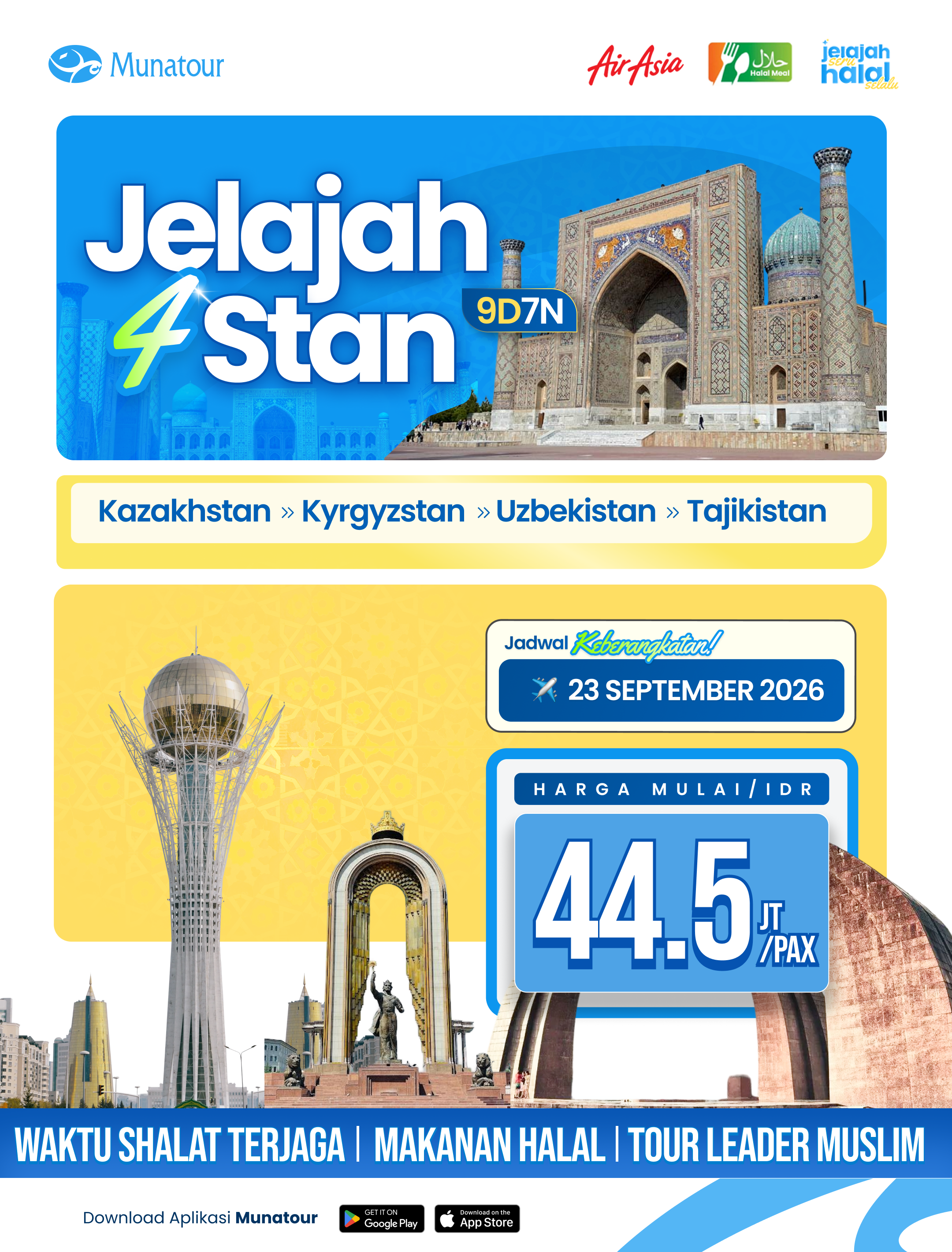 Jelajah 4 Stan: Menembus Keindahan Asia Tengah dan Jejak Peradaban Islam Periode September