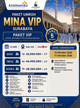 PAKET MINA 12 D SUB JED  10 OKTOBER & 17 OKTOBER 2026 BY LION AIR